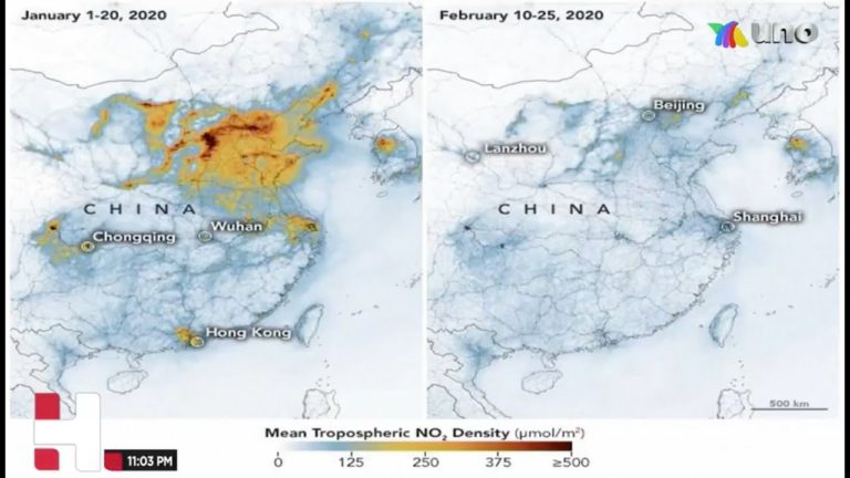 Baja contaminación en China por paro de actividades debido a coronavirus