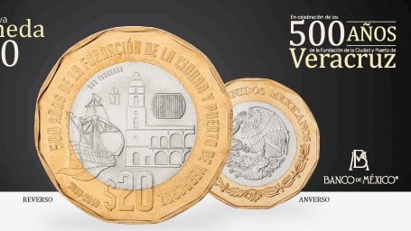 Banxico pone en circulación nueva moneda conmemorativa de 20 pesos
