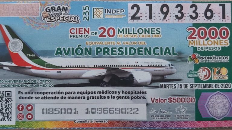 Estos son los números ganadores del sorteo del “avión presidencial”
