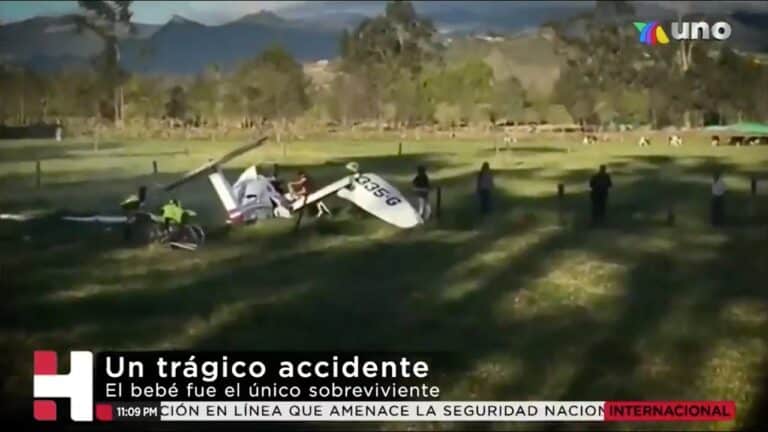 Bebé sobrevive a accidente aéreo en Colombia gracias a la protección de su madre