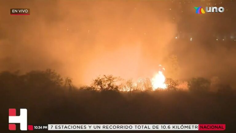 Así inició el fuego en pastizales de la alcaldía Tlalpan de la CDMX muy cerca de TV Azteca