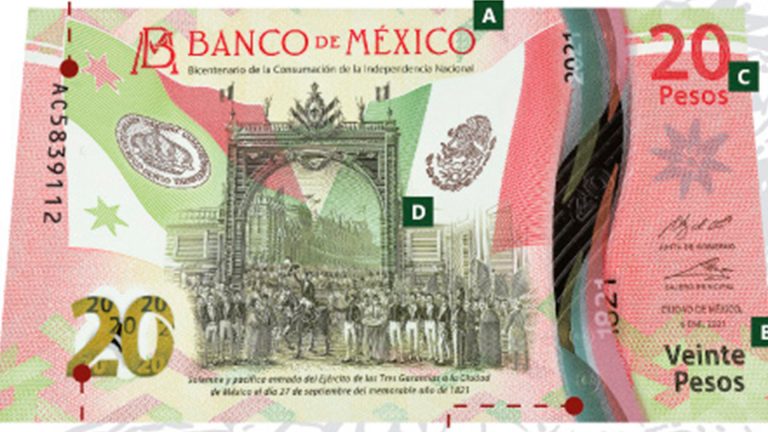 Banxico presenta billete de 20 pesos conmemorativo del Bicentenario de Independencia