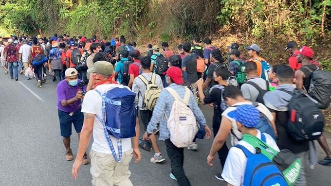 Se forma nueva caravana migrante centroamericana en Tapachula, Chiapas