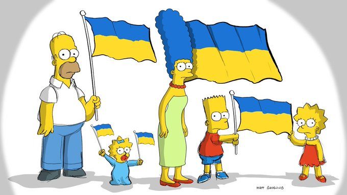 Los Simpsons se unen a las muestras de apoyo a Ucrania ante invasión Rusa