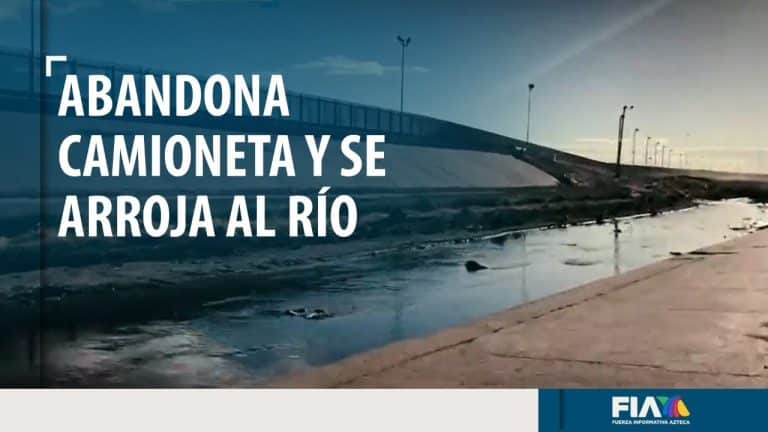 Delincuente estadounidense huye y arroja camioneta al agua en Ciudad Juárez