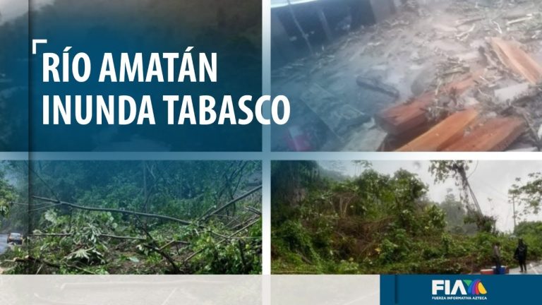 Se desborda el río Amatán en Tabasco; 46 familias y viviendas resultan afectadas