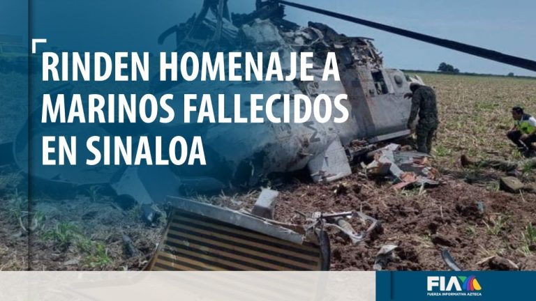 Semar rinde homenaje a marinos que murieron en desplome de helicóptero en Sinaloa