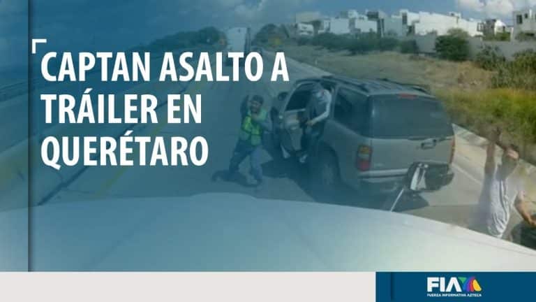 En menos de 1 minuto, delincuentes roban con armas largas un tráiler a plena luz del día