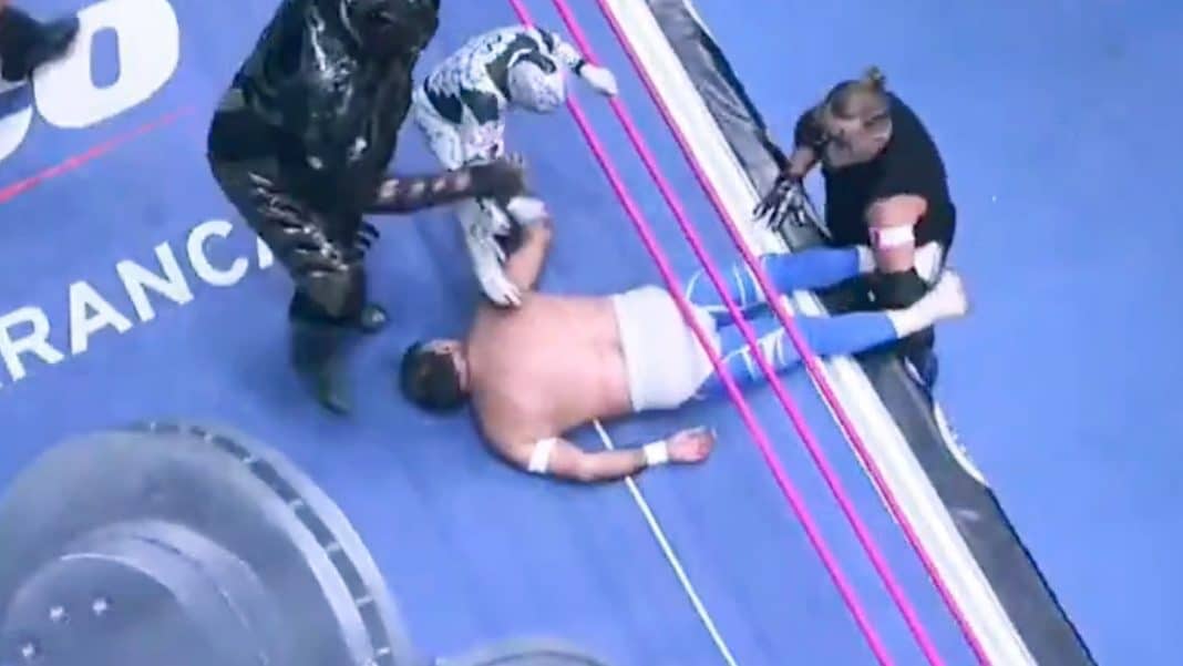 El luchador Blue Panther queda inconsciente en el cuadrilátero