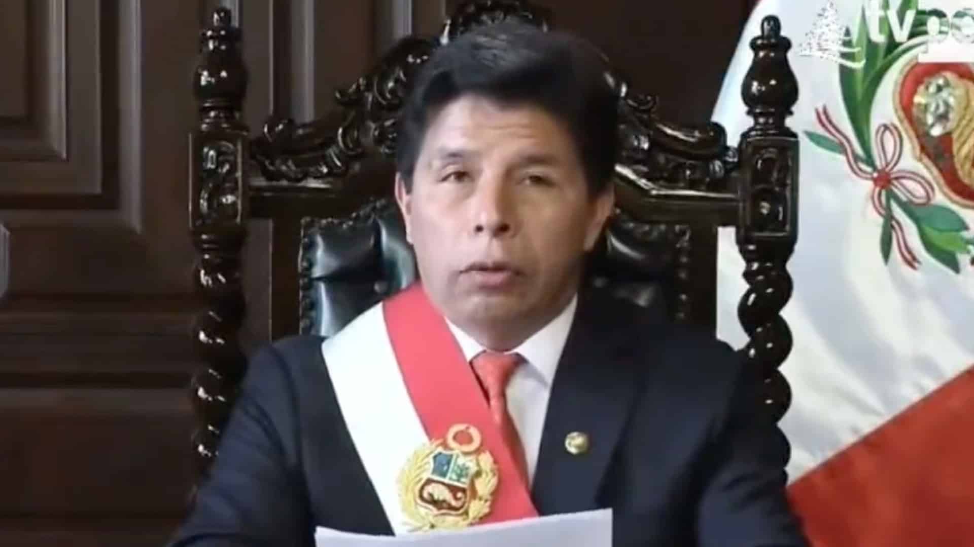 Destituyeron esta tarde al presidente de Perú, Pedro Castillo