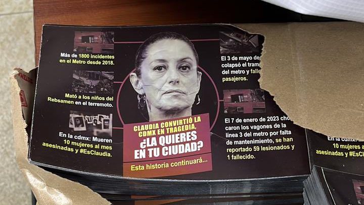 Encuentran propaganda política en contra de Claudia Sheinbaum en la alcaldía Cuauhtémoc