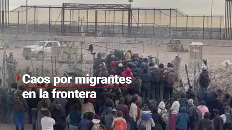 Migrantes pelean con militares de EUA al intentar cruzar a El Paso