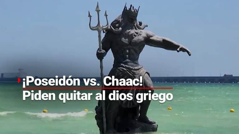 Yucatecos piden quitar escultura de Poseidón